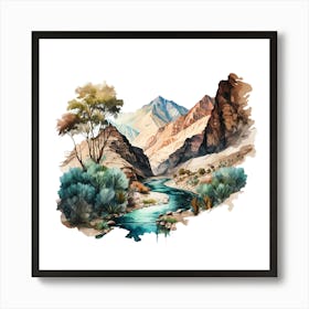 Watercolor Of A River 9 Art Print