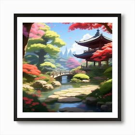 Japanese garden Art Print