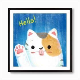 Hello Cat Art Print