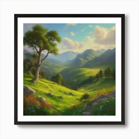 Landscape Mountain Scene Art Print