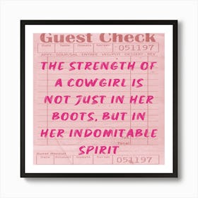 Strength Of A Cowgirl Art Print