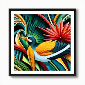 Tropical Bird Colourful Art Print