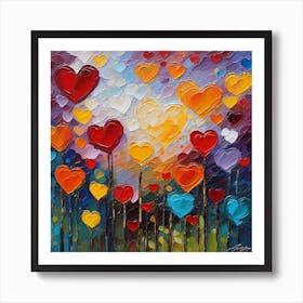 Hearts In The Sky Art Print