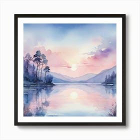 Watercolor Landscape Painting 2 Art Print