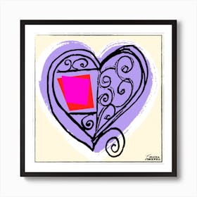 Hearts of Love The Color Purple royal Art Print