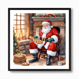 Santa Claus With Cookies 18 Art Print