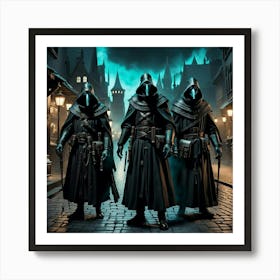 Three Knights In Armour Art Print