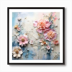 Vintage Pastel Flowers 4 Art Print