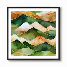 Watercolor Mountains 1 Art Print