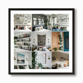 Collage Of Pictures Of A Bedroom Art Print