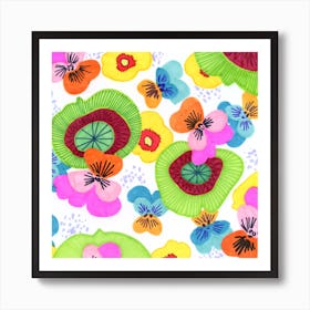 Hot Pansies Art Print