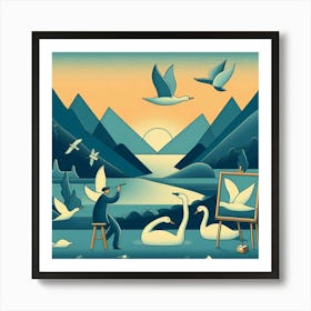 Swans Art Print