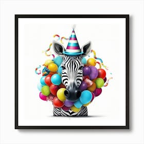 Birthday Zebra 1 Art Print