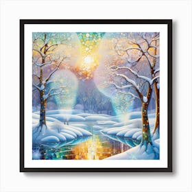 winter crystal landscape, surreal Art Print