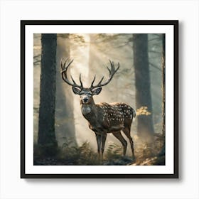 Deer In The Forest 205 Art Print