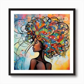 Afro Haired Woman 4 Art Print