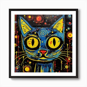 Blue Cat Art Print