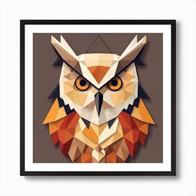 Low Poly Owl Art Print