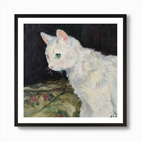 White Cat Art Print