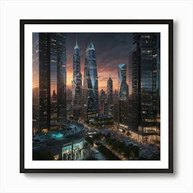 Futuristic Cityscape 49 Art Print