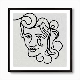 Face Of A Woman one line Art Print