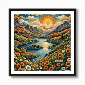 Sunflowers In The Valley Art Print