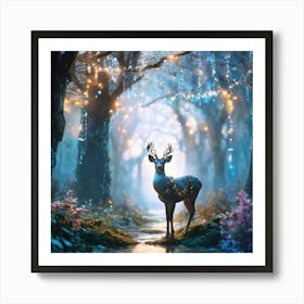 Fairy Forest Deer Art Print