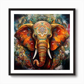 Elephant Series Artjuice By Csaba Fikker 035 Art Print