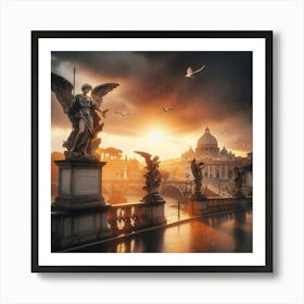 Angels On The Bridge Art Print