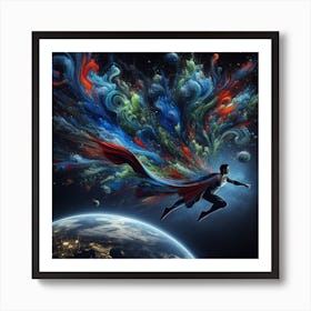 Superman Flying 7 Art Print