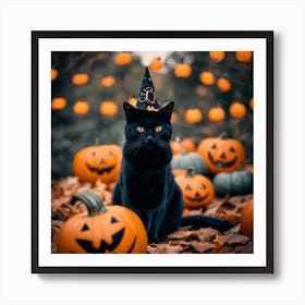 Halloween Kitty Art Print