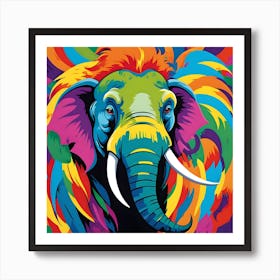 NEON WOLLY MAMONTH Art Print