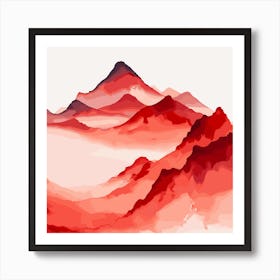 Watercolor Mountains Art Print