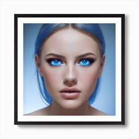 Portrait Of A Woman With Blue Eyes 1 Art Print