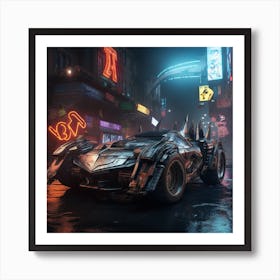 Igiracer Painting 3d Batman Next To Batmobile In Apocalyptic Ne 5ac99569 833e 4925 B9e4 8d4a5ae15b52 Art Print