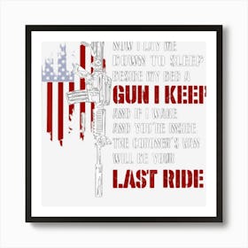 Now I Lay Me Down To Sleep Beside My Bed A Gun I Keep Art Print