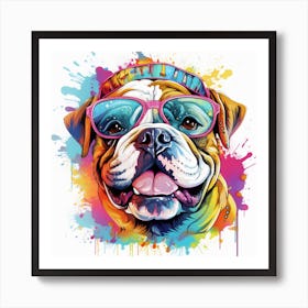 Bulldog With Sunglasses Art Print