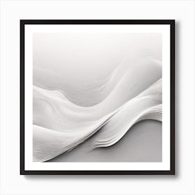 White wave, Abstract 2 Art Print