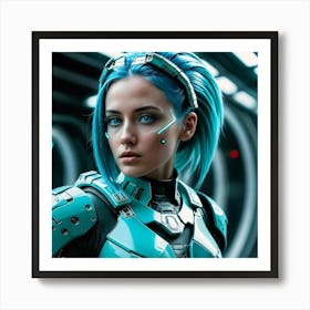 Blue Haired Girl 1 Art Print