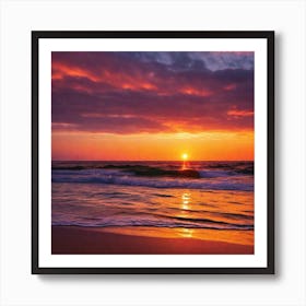 Sunset At The Beach By Daniel Art Print