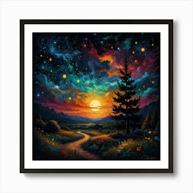 Starry Night Sky 4 Art Print