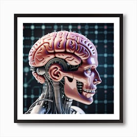 Human Brain With Artificial Intelligence 4 Art Print