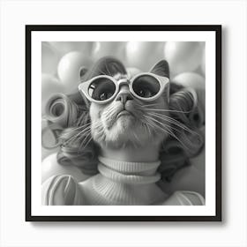 Cat in Style 4 Art Print