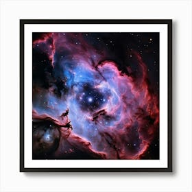 A Galaxy Of Hues Blending Forming A Celestial Pink Nebula Radiant In Cosmic Space Captured As If (5) Art Print