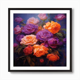 Roses In A Vase Art Print