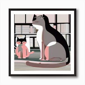 Cats chilling Art Print