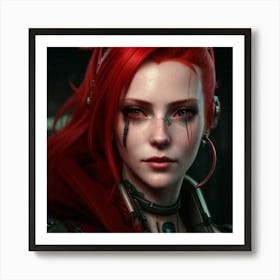 Red Haired Warrior 2 Art Print