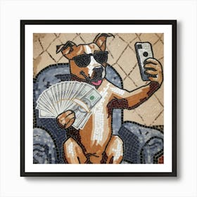 A Mosaic Of A Dog Holding A Large Amount X8e0o3lgqwkpwsotqthwja Qysks 6gqvwokdgpmtbfaa Poster