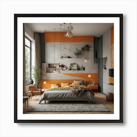 Orange Bedroom Art Print