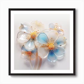 Blue And White Flowers Art Print